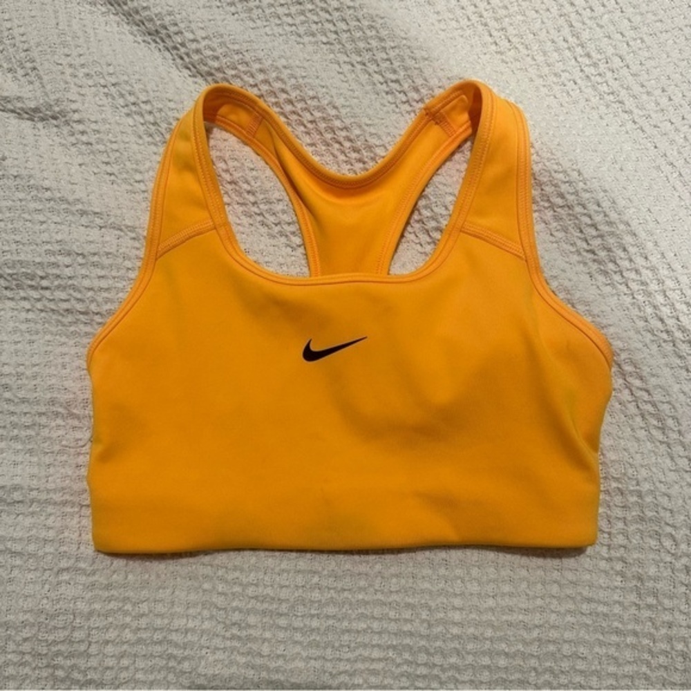 Nike Dri Fit XS Orange Women's Medium-Support 1-Piece Pad Sports Bra